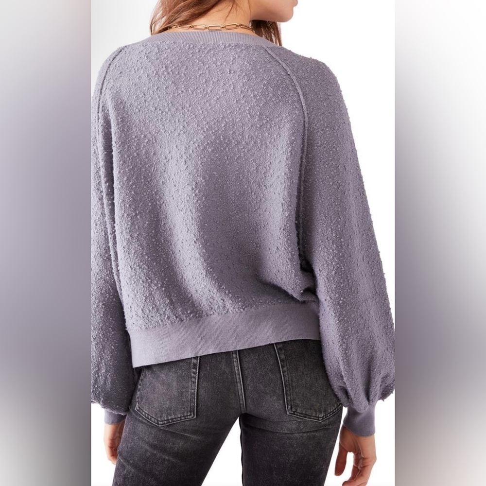 Free People Lilac Textured Crewneck Sweater - Picture 2 of 6